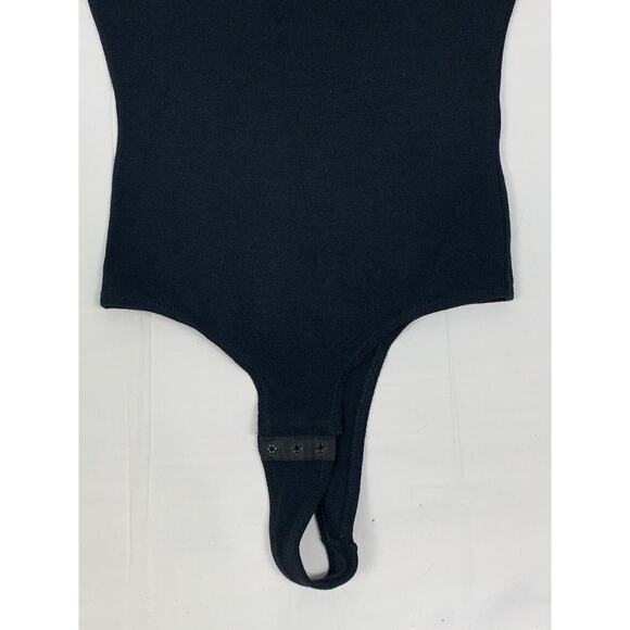 NWT Madewell Crewneck Short Sleeve Bodysuit Thong Women's size XS Black - Picture 4 of 12